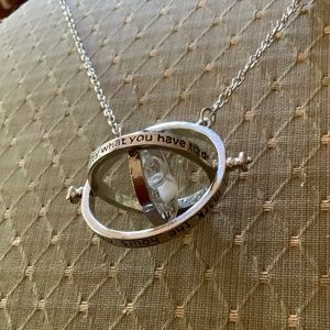 Silver Time Turner Necklace with 27 inch chain
